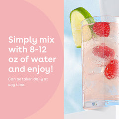 Person mixing MIXHERS Collagen Powder into a drink for daily routine
