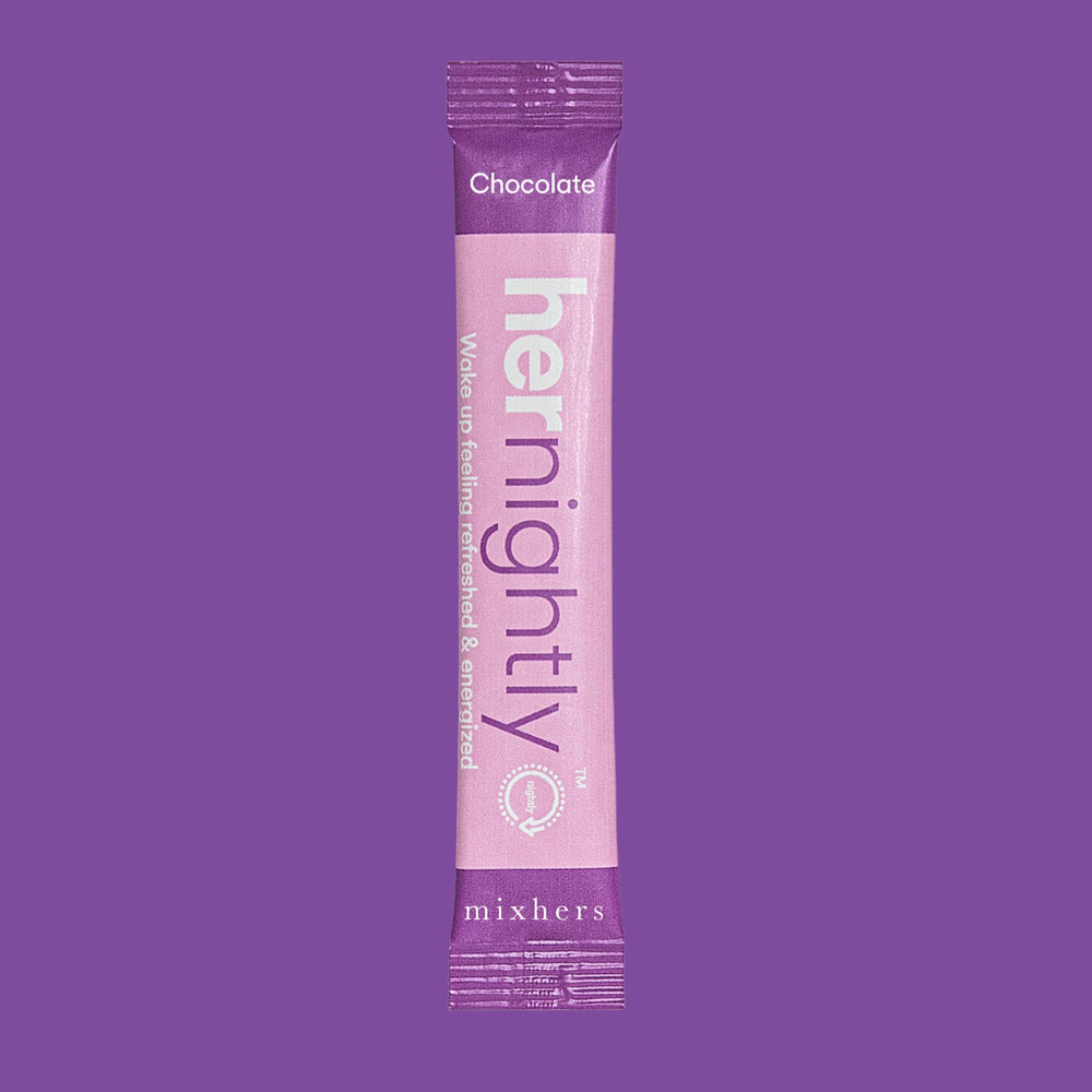 Graphic of MIXHERS Sleep Support ingredients: melatonin, chamomile, ashwagandha, L-Glycine, L-Theanine