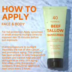 Mkzea Tallow Sunscreen being applied for smooth, non-greasy coverage