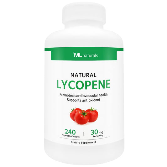 ML Naturals Natural Lycopene 30 mg bottle on white background