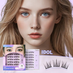 DIY lash makeup look using MLEN DIARY clusters for versatile styles
