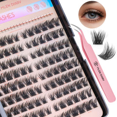 MLEN DIARY Lash Cluster 132pcs tray for easy at-home lash DIY looks.