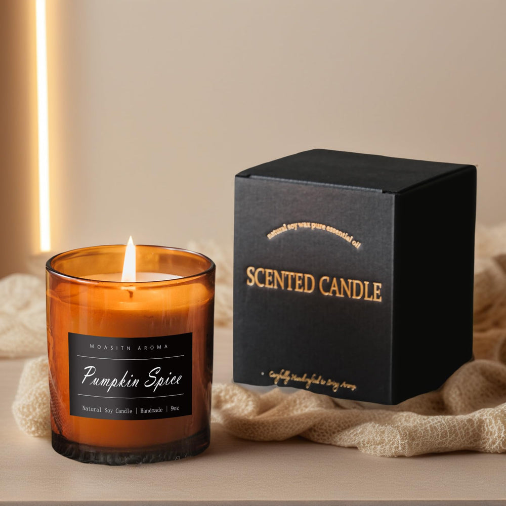 MOASITN Pumpkin Spice candle jar side view