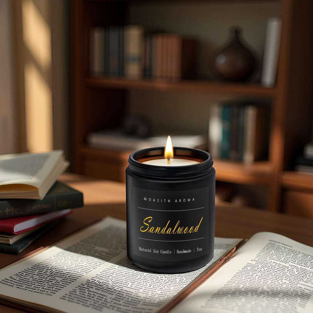 Gift-ready amber jar candle with handwritten customization