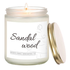 MOASITN sandalwood candle in frosted white jar