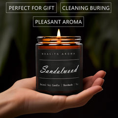 Close-up of MOASITN handmade candle with natural soy wax