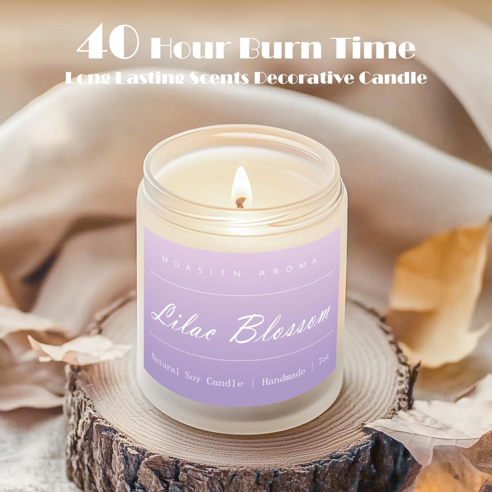Close-up of natural soy wax and cotton wick