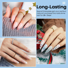 Modelones dip powder clear color in use on nail for smooth application