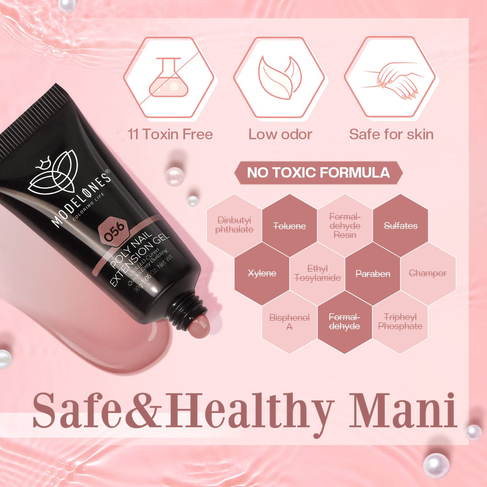Instruction manual guiding safe at-home nail extensions with Modelones.
