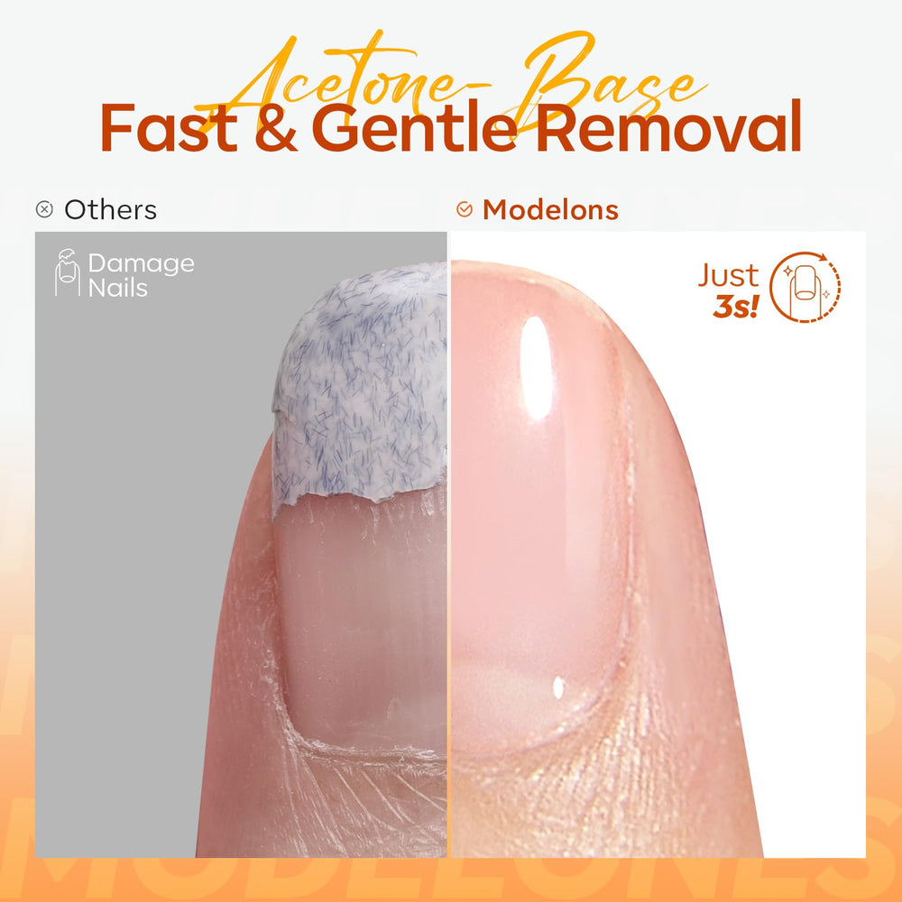 Modelones Nail Polish Remover oils ingredients highlight jojoba and grape seed for nourishing removal