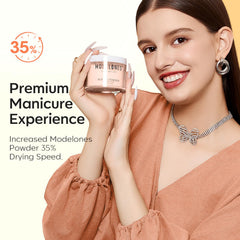 Modelones non-toxic formula label highlighting skin-friendly ingredients.