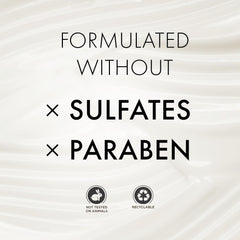 MOEHAIR Sulfate-free formula closeup emphasizes gentle cleansing.