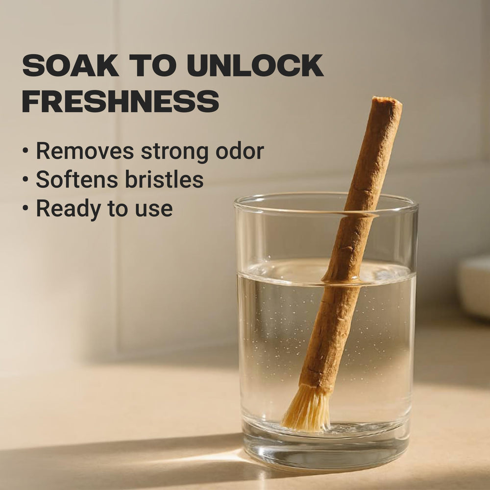Wooden holder with Miswak stick in set