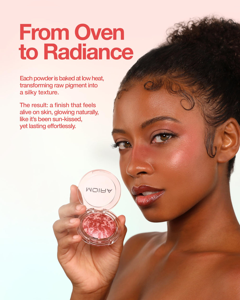 Moira Marvelous Baked Blush on the face for a natural, radiant look