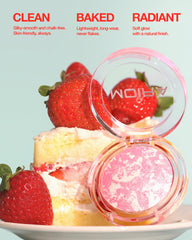 Moira Marvelous Baked Blush swirl on cheek demonstrates versatile layering and glow