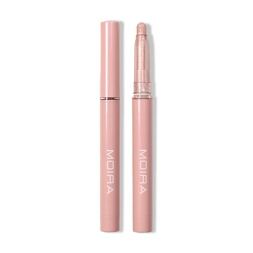 Moira Stellar Glaze Stick Shadow 011 Shes the One cap on for bold shimmer.