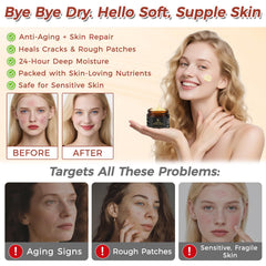 Hands applying the balm to show soothing, moisturizing application