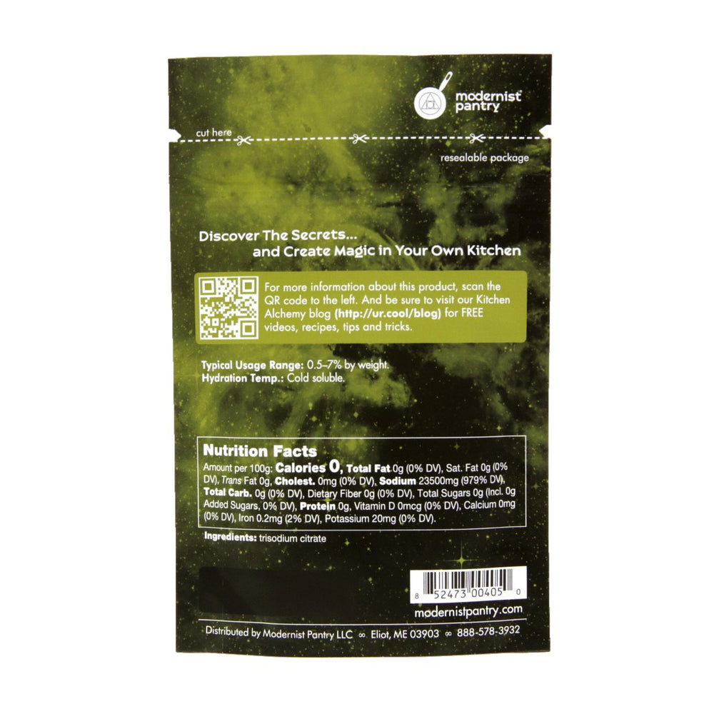 Sodium citrate used for spherification in molecular gastronomy setup
