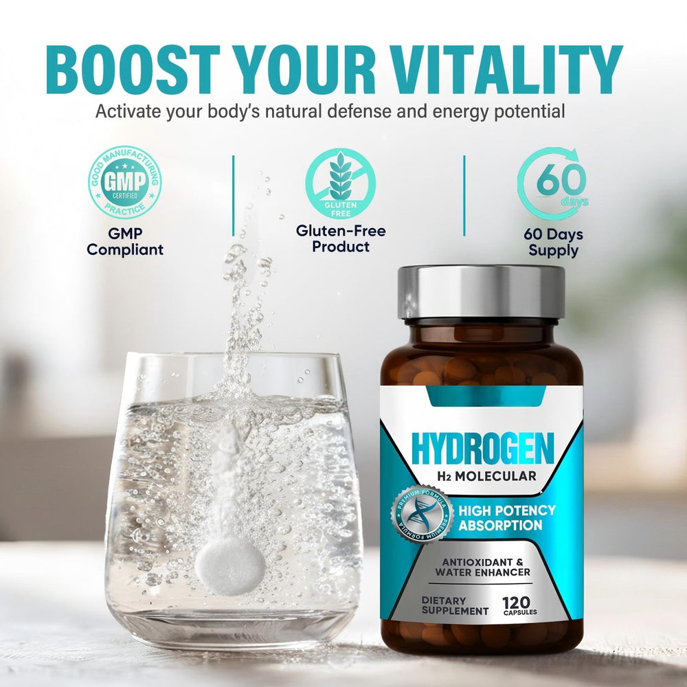 Molecular hydrogen antioxidant benefits concept