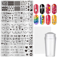 MOLILON heart pattern stamping plate for precise, romantic nail designs