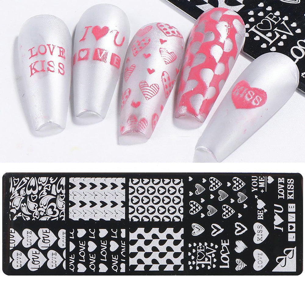 MOLILON heartbeat pattern plate for chic everyday nails