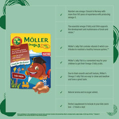 Packaging label highlighting DHA and EPA for kids