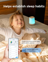 Momcozy baby room setup featuring device in nursery for improved sleep environment.