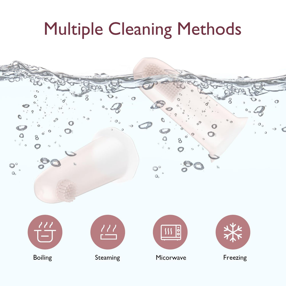 2-pack silicone finger toothbrushes for training and teething