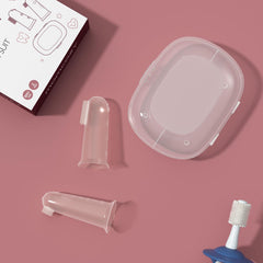 Ultra-soft silicone finger toothbrush safe for baby gums