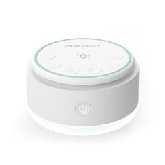 Momcozy sound machine in baby lamp front view showing gentle night light for bedtime