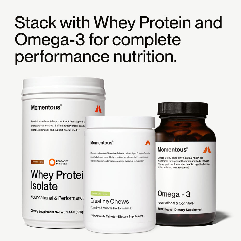 Momentous Creatine Chews lemon-lime NSF Certified badge for trust