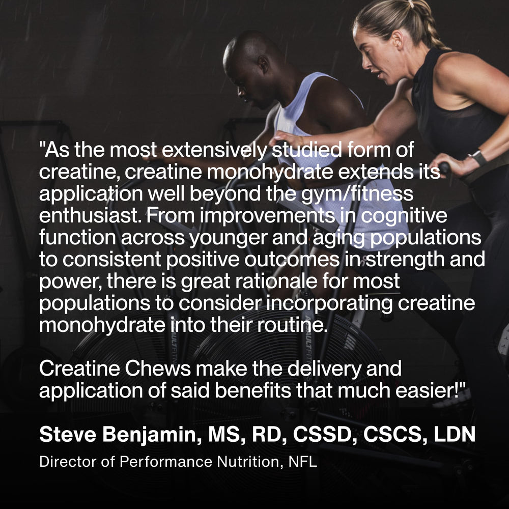 Nutrition facts panel for Momentous Creatine Chews