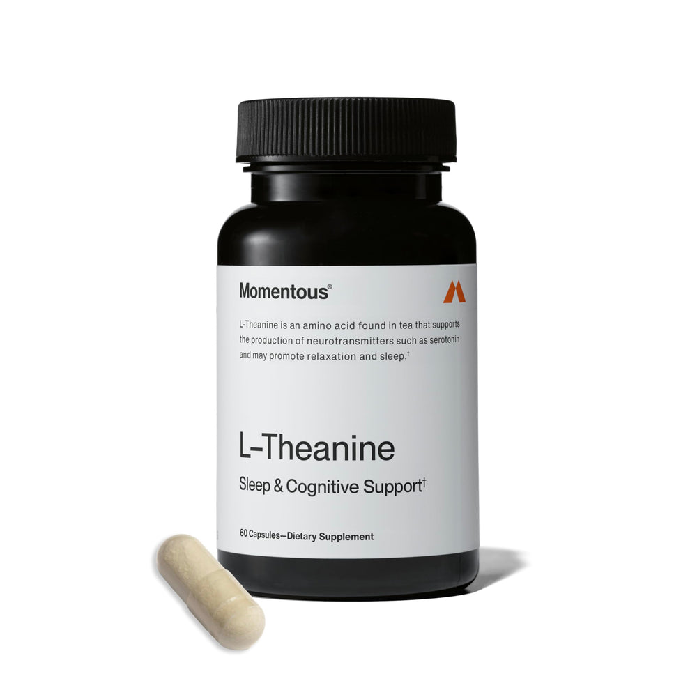 Front view of Momentous L-Theanine 200 mg bottle