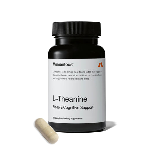 Front view of Momentous L-Theanine 200 mg bottle