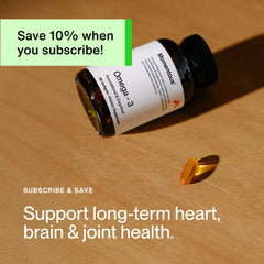 Momentous Omega-3 bottle stored in a cool environment to preserve freshness.