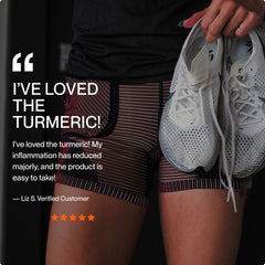 Momentous Turmeric capsules close-up demonstrating easy daily dosage