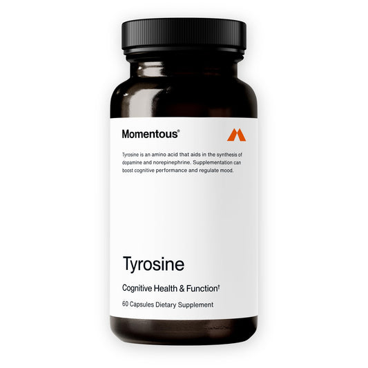 Front view of Momentous Tyrosine Capsules bottle