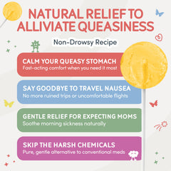 MommaBear Nausea Lollipops child holding a lollipop suggests kid-friendly relief.