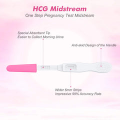 Six individually wrapped pregnancy tests in a blister pack