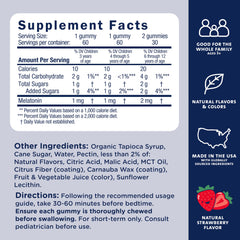 Gummy bottle label highlights no artificial colors or flavors