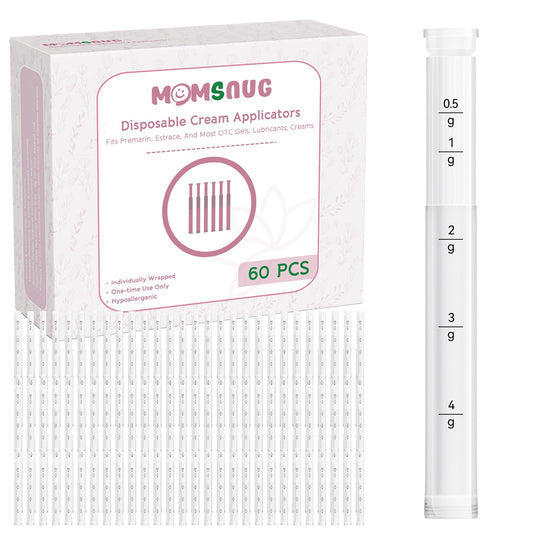 Momsnug disposable vaginal applicator with round-tip design for gentle insertion and comfort.