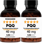 MONOHERB PQQ 40 mg bottle – front view (pack of 2)