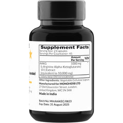 Close-up of L-Arginine Alpha-Ketoglutarate capsules (vegetarian)