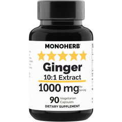 MONOHERB Ginger Extract 1000 mg bottle with label