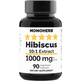 MONOHERB Hibiscus Extract 1000 mg bottle - 90 vegetarian capsules