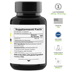 Lactoferrin 300 mg capsules in bottle