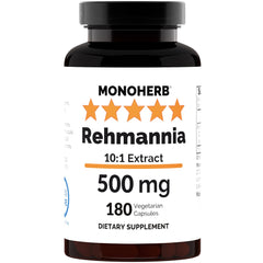 MONOHERB Rehmannia Extract 500 mg bottle label