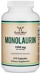 Quality and third-party testing seals on Double Wood monolaurin bottle