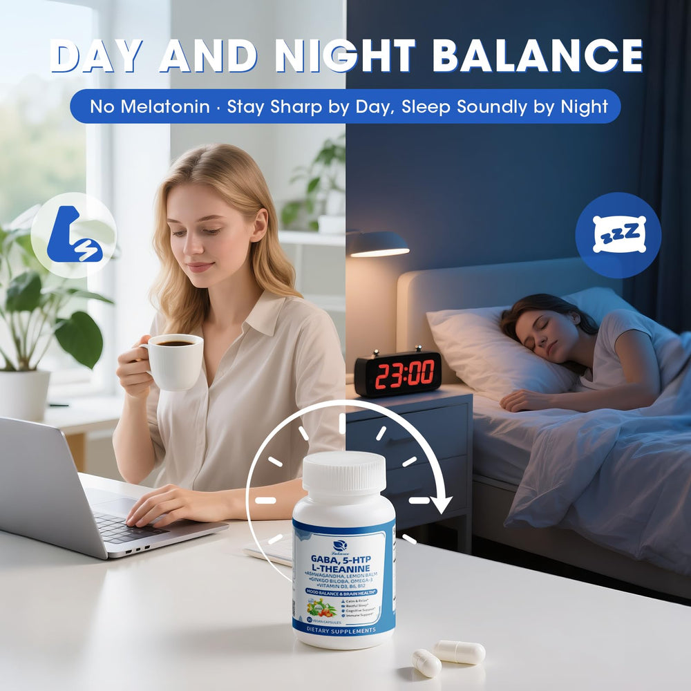 Herbal extracts for mood balance including ashwagandha and lemon balm