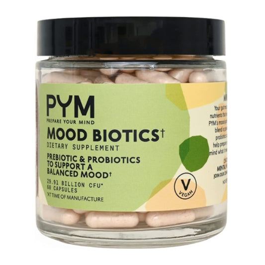 PYM Mood Biotics bottle label – 60 capsules